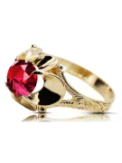 14 Karat Gelbgold Rubinrot Ring Vintage Stil vrc377y